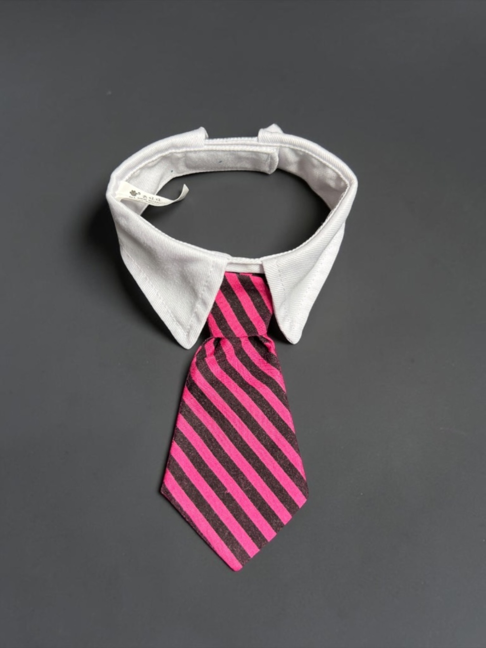 Dog Bow Tie Collar Hot Pink Black Stripe Adjustable Pet Tie NWOT - Picture 8 of 16
